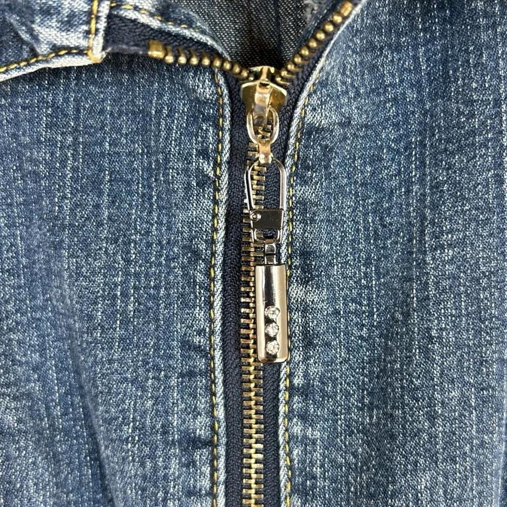 Vintage Baby Phat Denim‎ Jumpsuit Women's Size 13 Y2K Flare Leg Romper Catsuit M